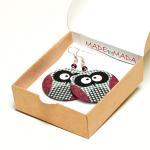 Checkered Owl Dangle Round..