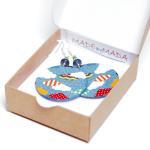 Funky Clouds Earrings Blue..